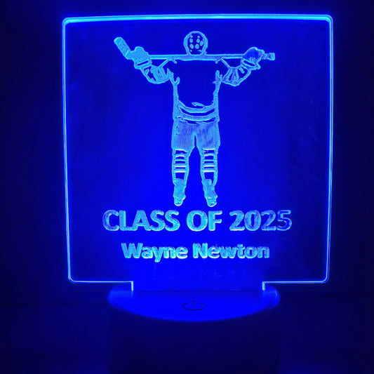 Light Up Acrylic Senior Night Class of 2025 Hockey Player With Name